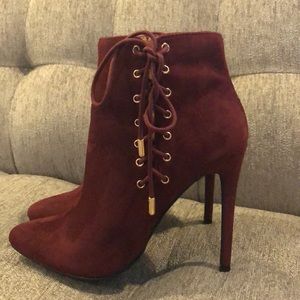 Burgundy boots